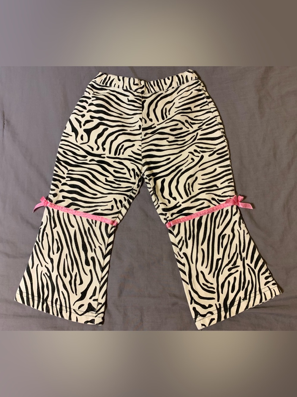 Vintage Black & White Zebra Print Lil Jellybean pants with Pink Accent